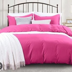 Garnet hill twin organic cotton pink duvet cover